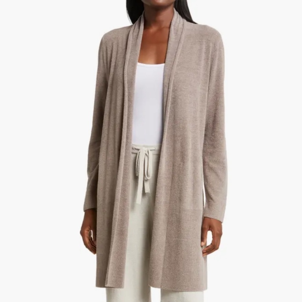 NWT Barefoot Dreams CozyChic Ultra Lite Open Front Cardigan Driftwood Beige 1X